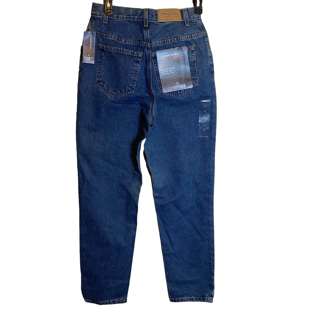 NWT LIZ CLAIBORNE Lizwear High Rise CURVE Tapered Leg Jeans WOMEN'S 4 PETITE Y2K